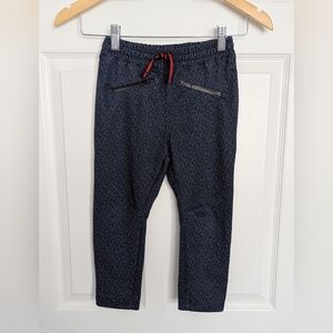 Zara Boys (Size 4/5) Drawstring Navy Blue With Specles Joggers/Sweatpants